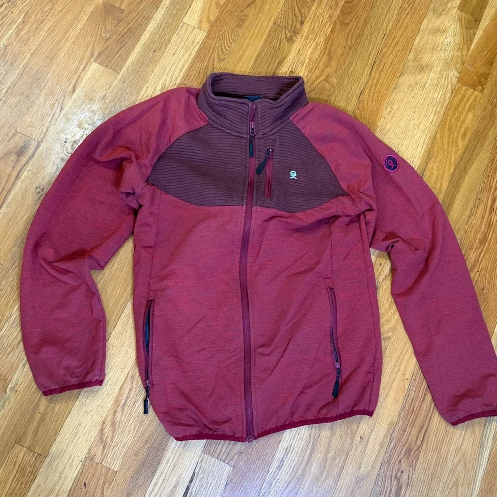 L Donkey Andy Full Zip Performance Jacket Red Stretch Athletic